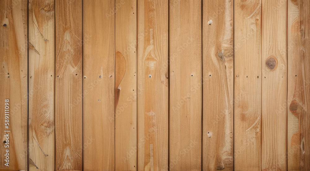 Fototapeta premium Light wooden wall texture (Generative AI)