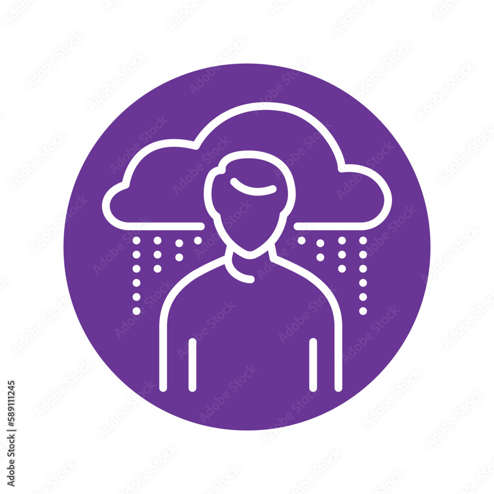 Depression olor line icon. Pictogram for web page Depression olor line icon. Pictogram for web page