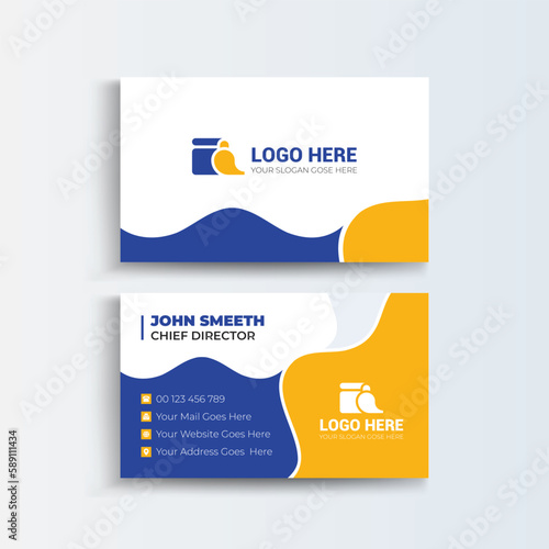 Cleaning Company Business cards and Modern Creative and Clean template. simple minimal Business Card layout design. Flat Design Vector Illustration. Stationery Design.