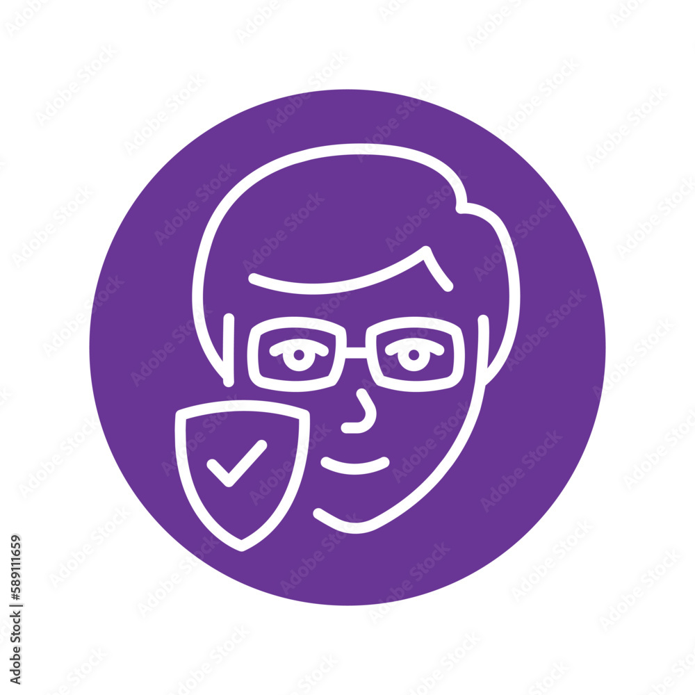 Fototapeta premium Computer glasses olor line icon. Pictogram for web page