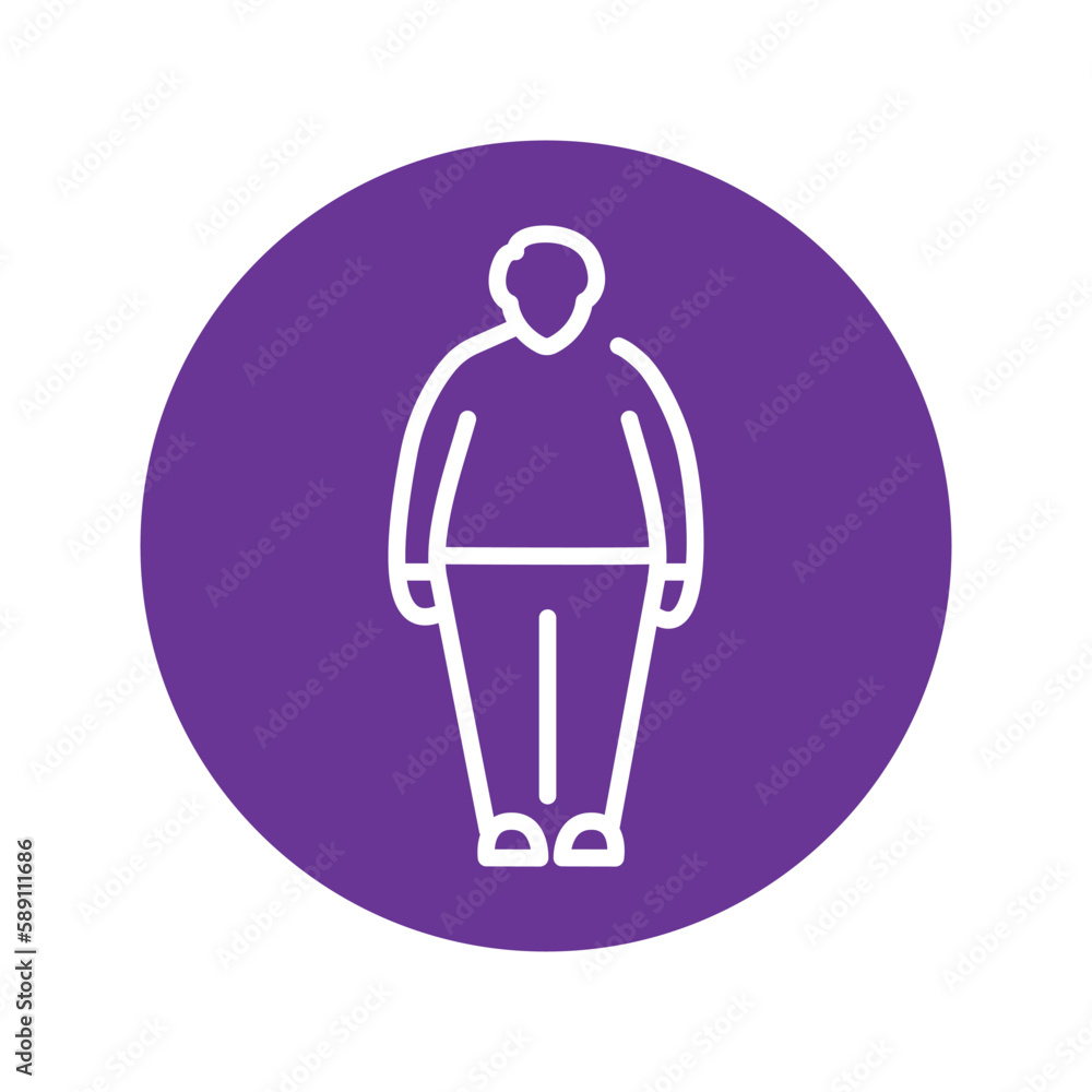 Obesity olor line icon. Pictogram for web page Obesity olor line icon. Pictogram for web page