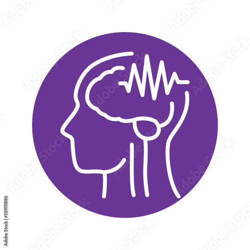 Photosensitive epileptic seizures olor line icon. Pictogram for web page