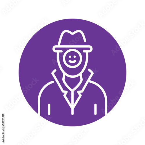 Illegal to impersonate olor line icon. Pictogram for web page