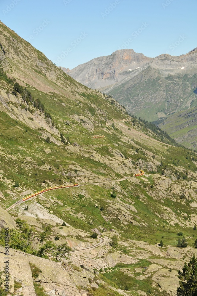 Natural view of a rocky mountain landscape in the countryside Natural view of a rocky mountain landscape in the countryside