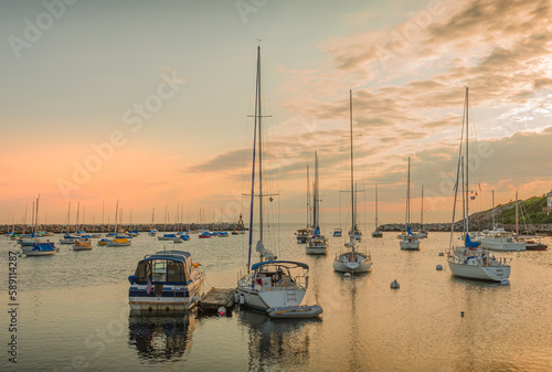 Photos Boats in the harbor of Rockport at dawn, Cape Ann, Massachusetts, New England, U