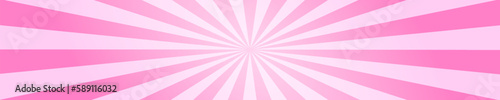 Circus or carnival pattern with pink radial stripes. Rosy sunburst, explosion or surprise effect, manga background. Bubble gum, lollipop candy, ice cream texture. Vector cartoon illustration