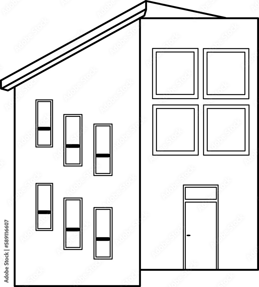 House Line drawing Illustration House Line drawing Illustration