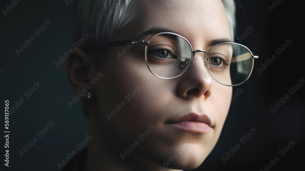 Non-binary gender identity person. Generative AI Non-binary gender identity person. Generative AI