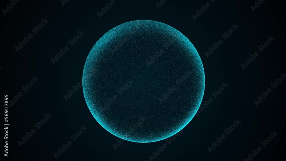 Abstract color sci-fi sphere with particles. Technology network connection on world. Futuristic illustration. Global digital connections ai. 3D wireframe geometric sphere. 3D rendering.