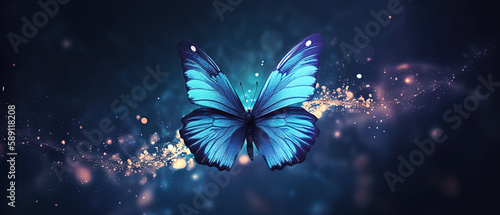 Butterfly in a fantasy world. Concept of fantasy world © IonelV