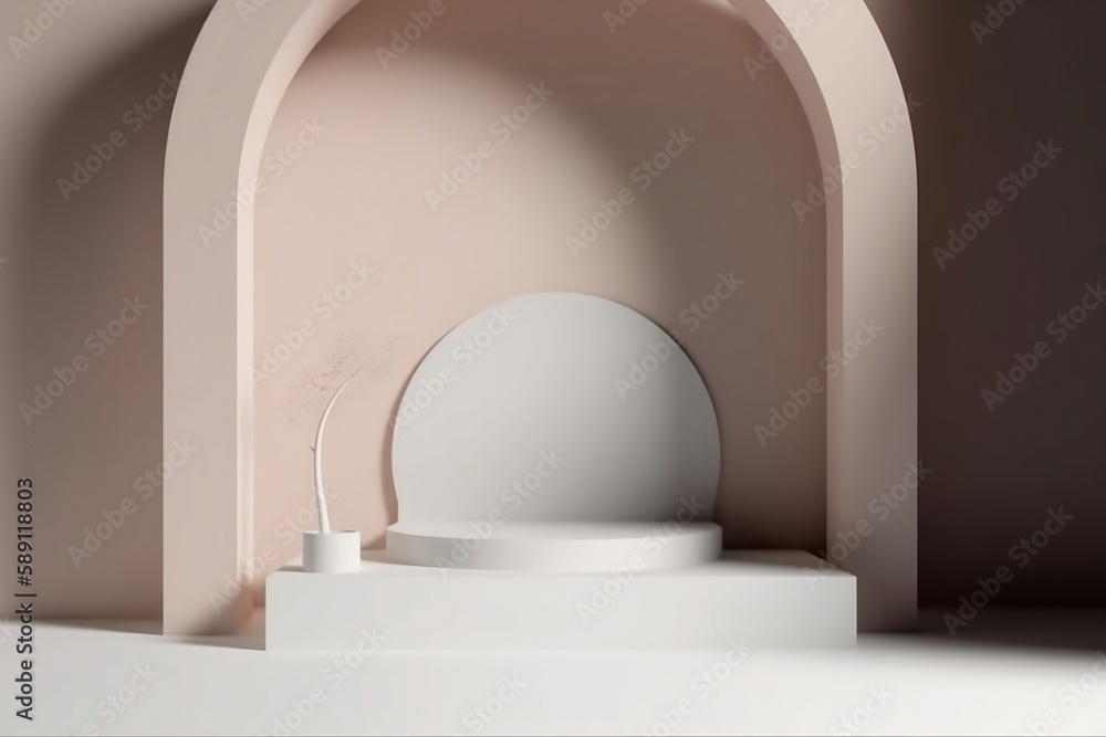 3D Podium with Arch Wall Background for Product Presentations 3D Podium with Arch Wall Background for Product Presentations