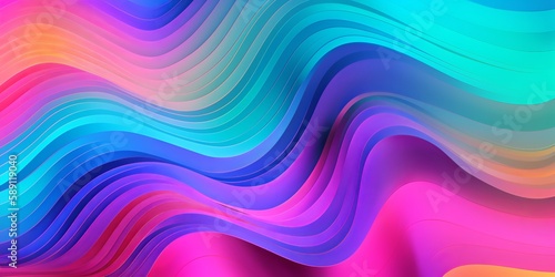 Banner design on colorful background. Vibrant style template. Texture backdrop. Modern illustration. Iridescent, background. Colorful bright neon template. Gradient rainbow pattern.