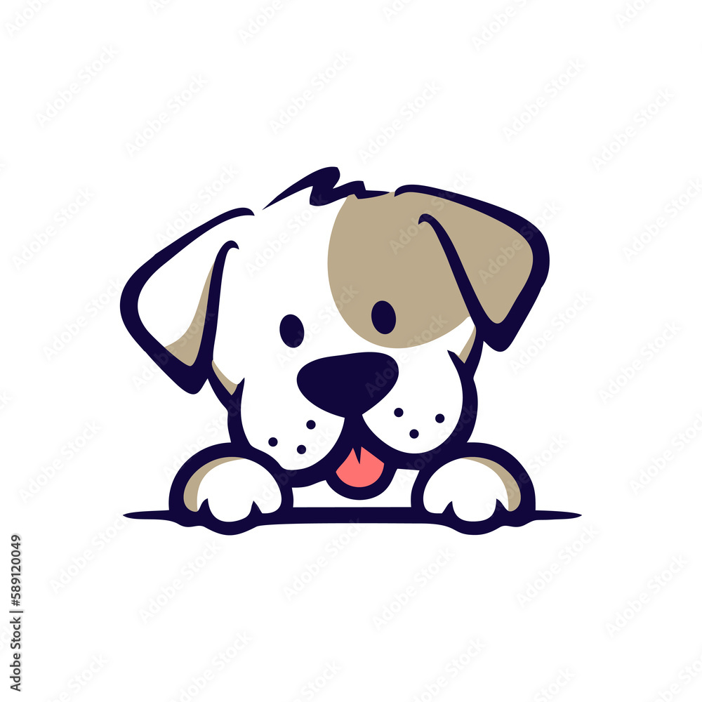 a clever, cute and adorable dog illustration logo a clever, cute and adorable dog illustration logo