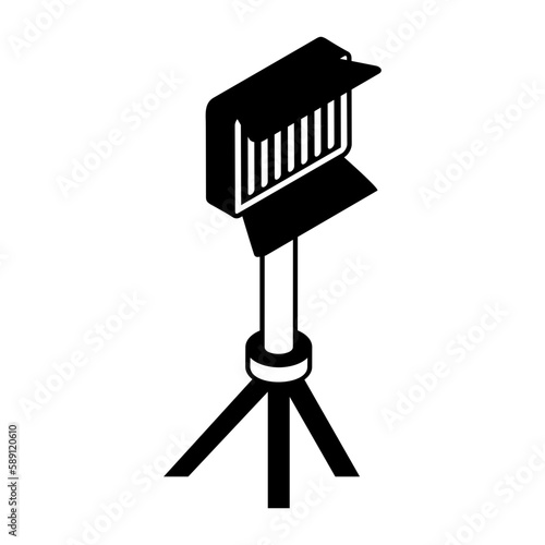 Slim Countinuous Output Lighting Panel isometric Concept Vector Icon Design, FilmmakingSymbol, video production  equipment Sign, streaming media and film maker Stock illustration