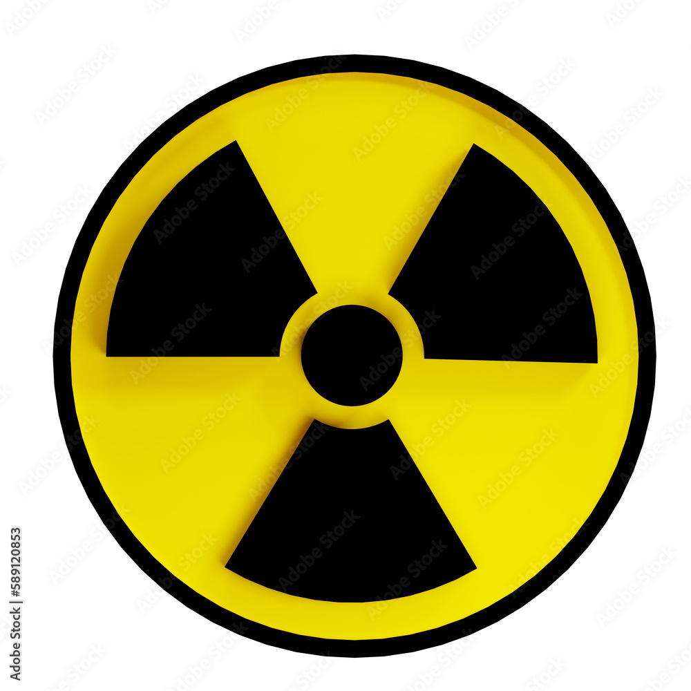 3D rendering, Radiation icons sign, caution danger symbol 3D rendering, Radiation icons sign, caution danger symbol