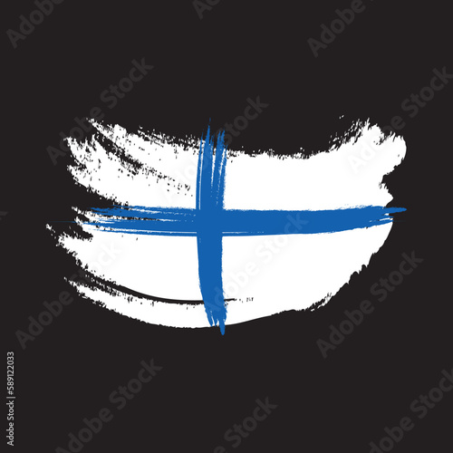 grunge background black Finland flag