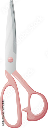 Sewing scissors on an isolated background. Vector illustration of equipment for seamstress