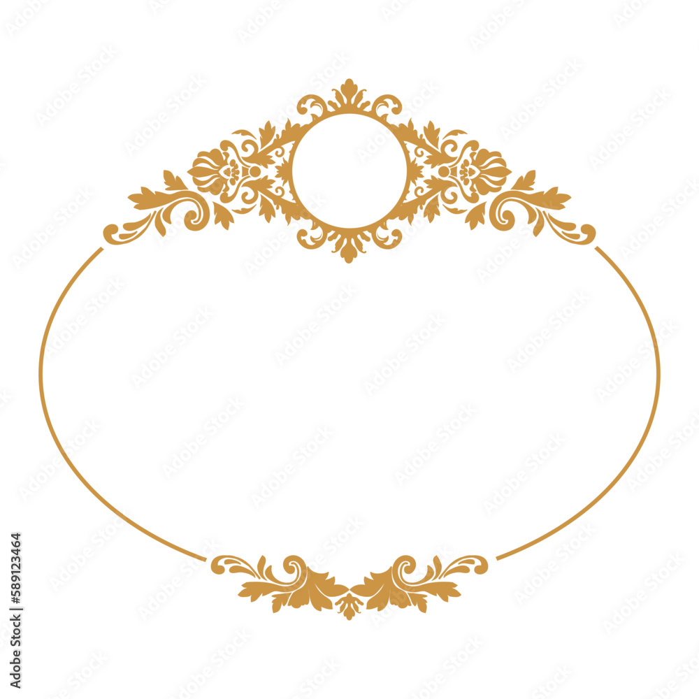 gold  damask pattern frame