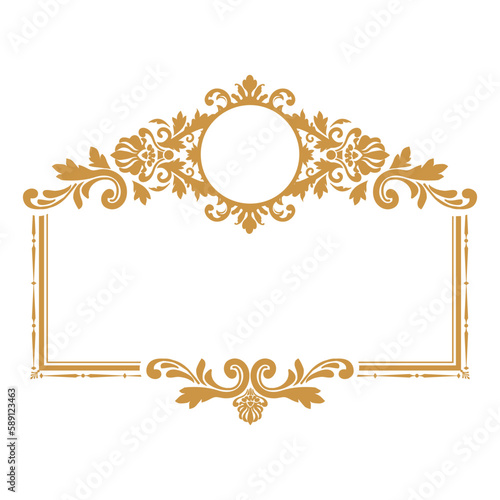 gold  damask pattern frame
