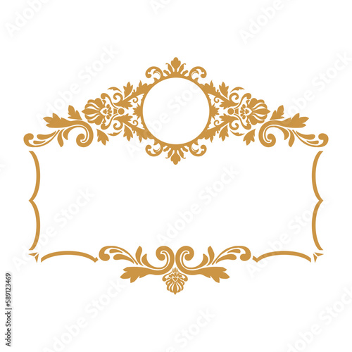 gold  damask pattern frame