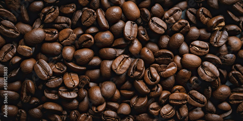 Roasted coffee beans texture - Generative AI