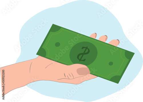 Finance money and credit card with hand on background vector illustration