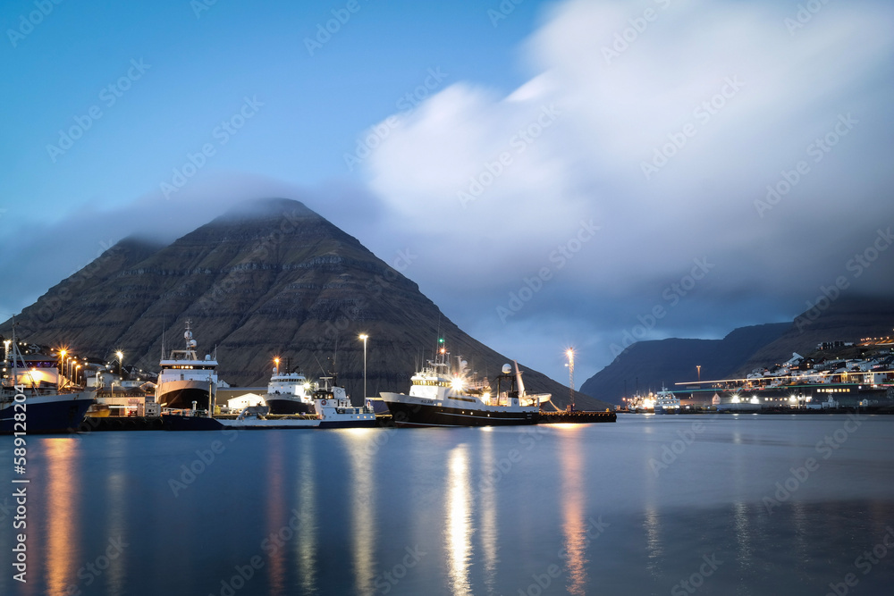 Faroe Islands at nightfall