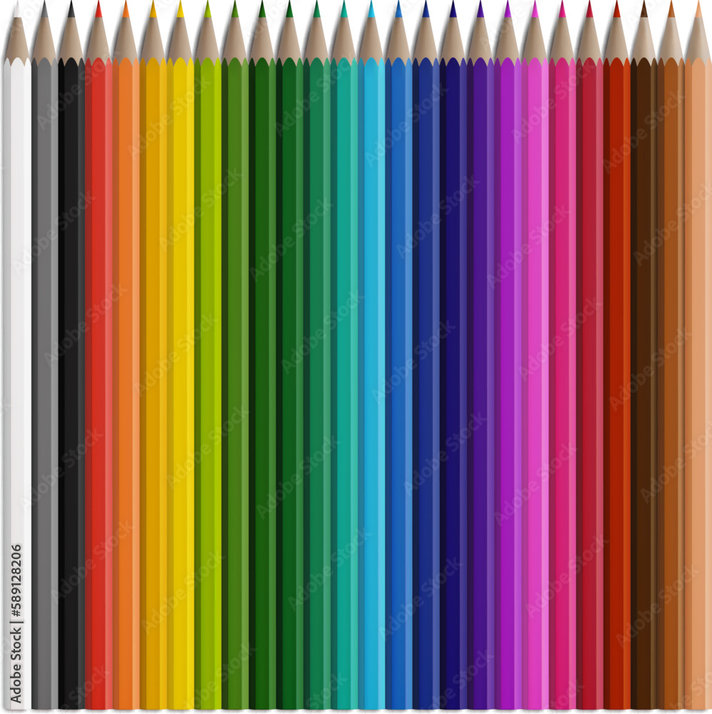 color pencils 3d set. School drawing, painting, sketching stationery realistic vector illustration on white backgound. Colour wooden stick crayon mockup for office supplies. color pencils 3d set. School drawing, painting, sketching stationery realistic vector illustration on white backgound. Colour wooden stick crayon mockup for office supplies.