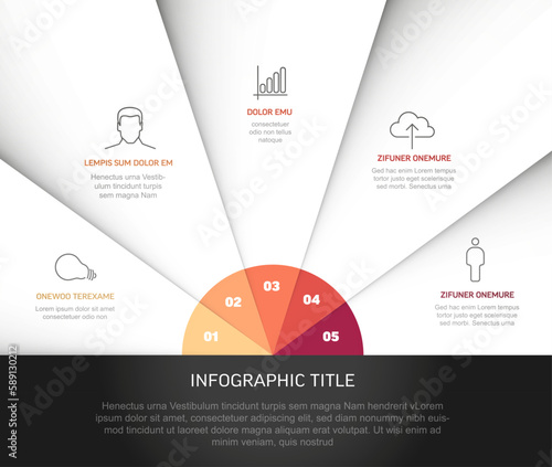 Vector multipurpose light fan Infographic with five elements template