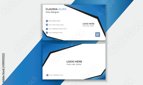 Creative  business card double sided  and clean modern  template  with simple modern . Vector  design  
