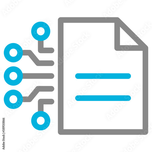 Document file plus AI line icon