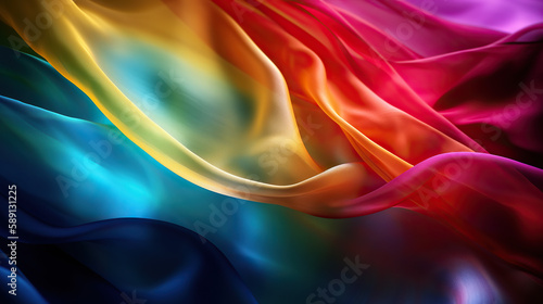 Colorful transparent silk texture. Genrative AI