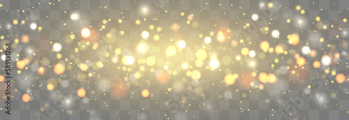 Abstract bokeh lights design. Blurred light element isolated on png. Soft bokeh and lights isolated on transparent background. Vector illustration