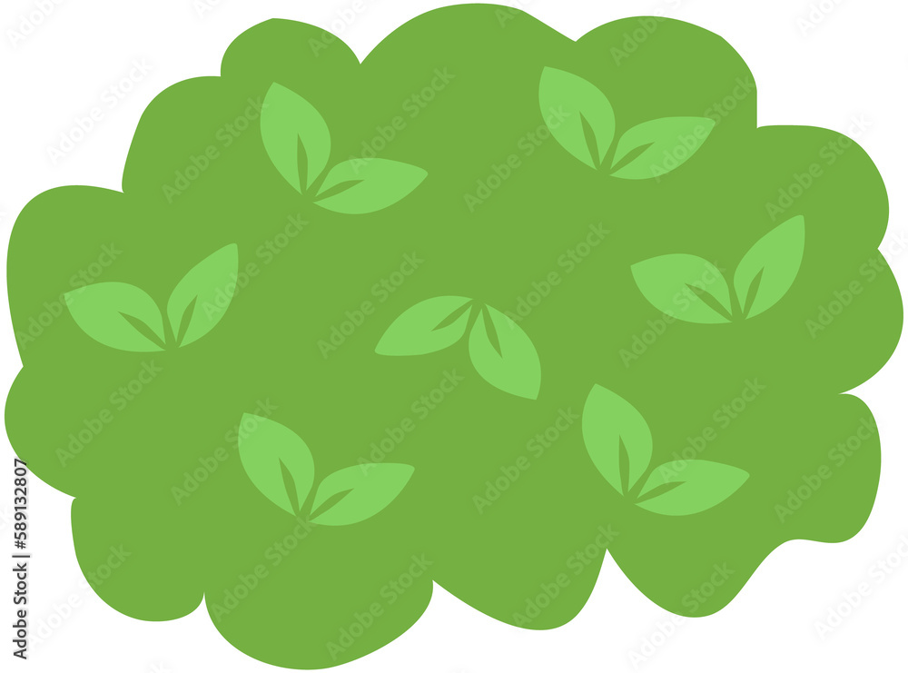 Fototapeta premium Cartoon Bushes Grass