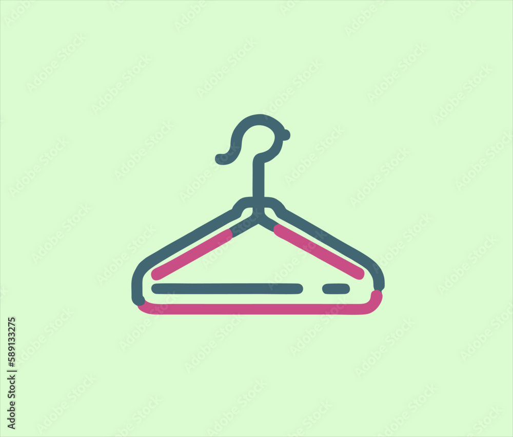 Hand Drawn hanger Vector Illustration. Hanger sketch art illustration on white Background.