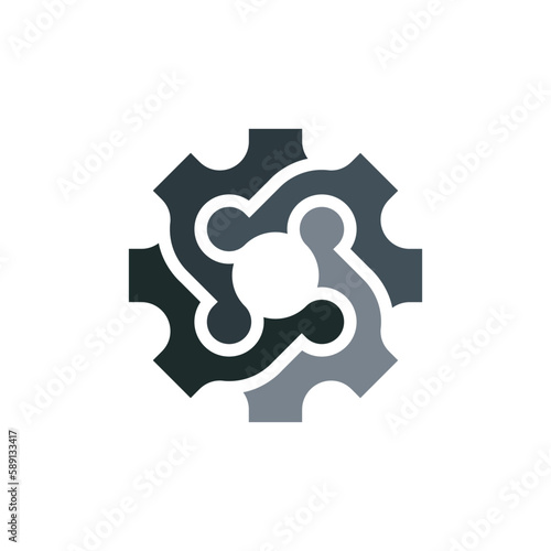 modern gear community people logo