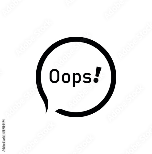 oops sign on white background