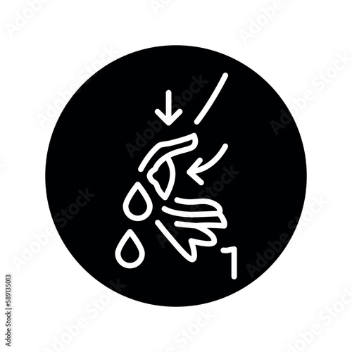 Expressing breast milk olor line icon. Pictogram for web page