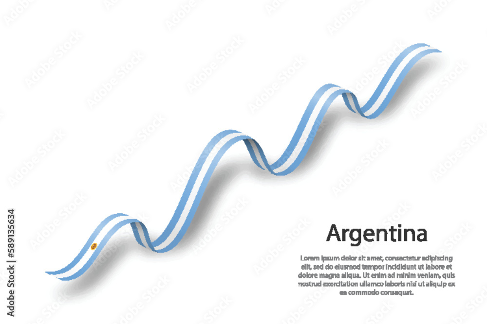 Waving ribbon or banner with flag of Argentina Waving ribbon or banner with flag of Argentina