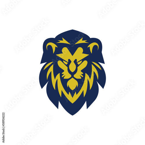 dignified lion head logo icon vector.