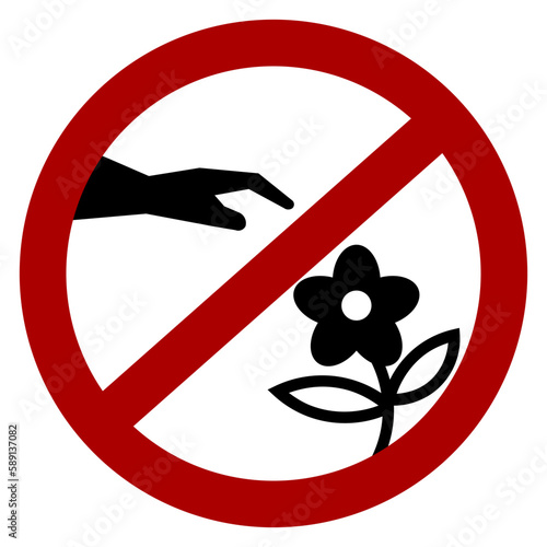 "Do not pick flowers" sign / icon