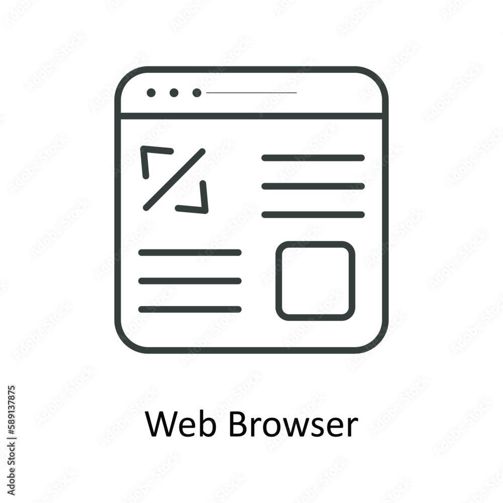 web browser Vector  outline Icons. Simple stock illustration stock