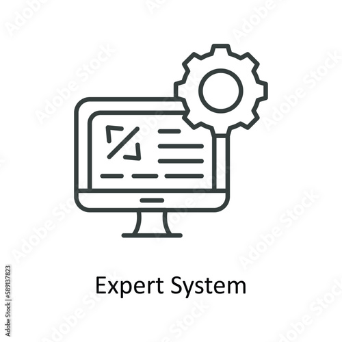 expert system Vector  outline Icons. Simple stock illustration stock