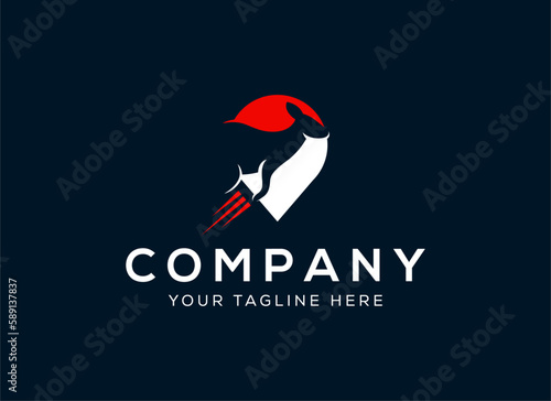 Kangaroo Location Pin Logo Design