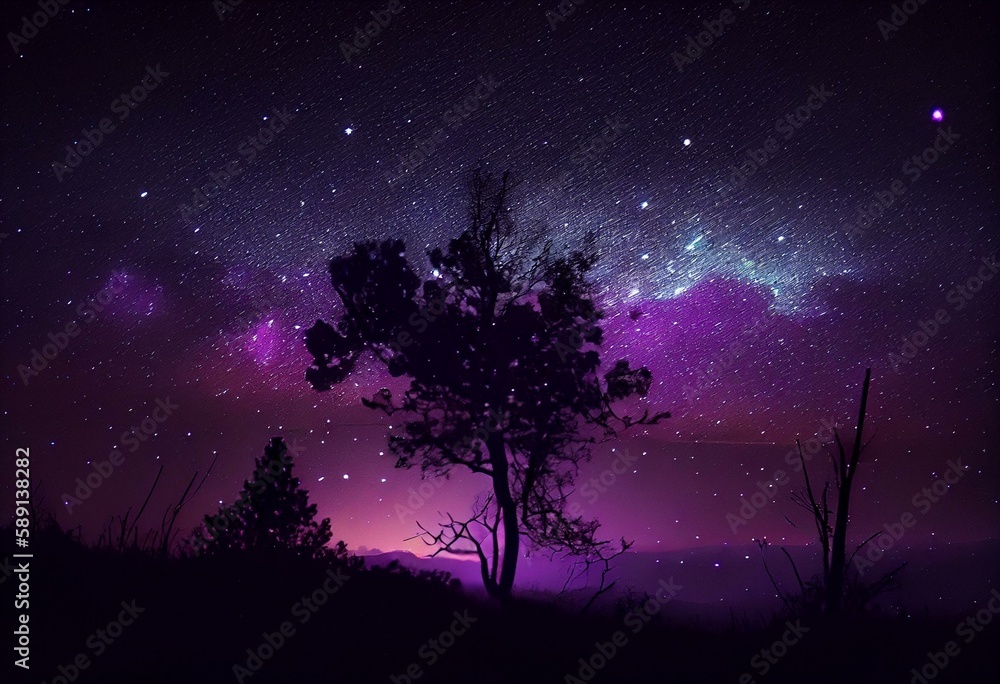 a starry night sky, a clear night sky, a sky aglow with the light of