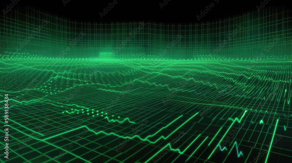 Fototapeta premium A green Matrix concept background