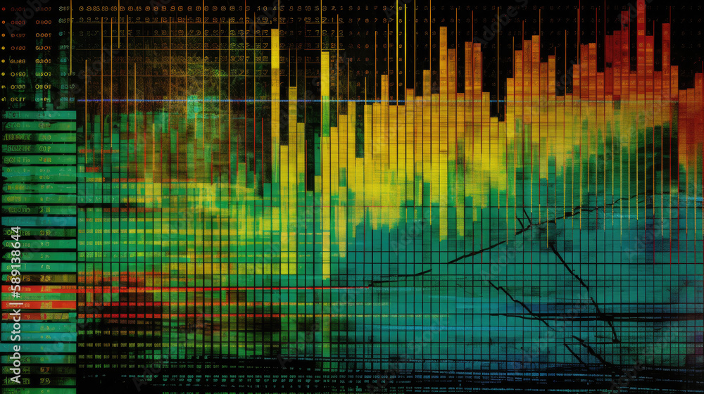 A green Trend Chart illustration, Generative AI A green Trend Chart illustration, Generative AI