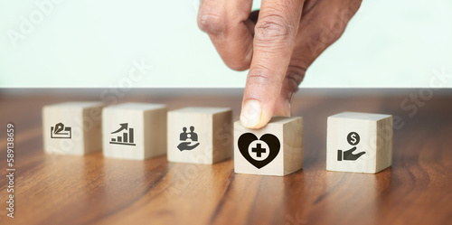 Employee benefits concept. Indirect and non-cash compensation paid to employees offered to attract and retain employees. Fringe benefits for employee engagement. Insurance, paid vacation, office perks