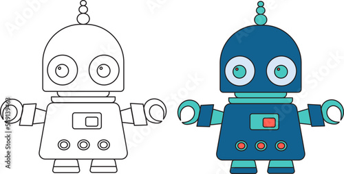 robot, android childrens coloring book