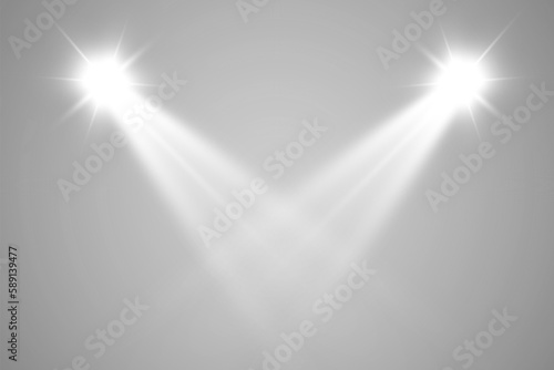 Realistic spotlights for lighting.Equipment for illumination.
